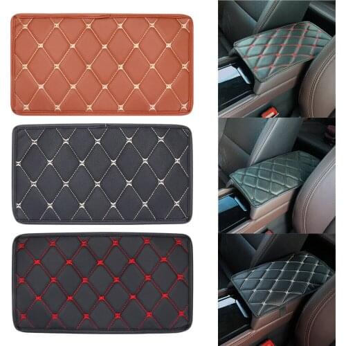 Universal Auto Armrest Pad Cover Center Console Box Pu Leather Cushion Mat Armrest Storage Protector Car Accessories Waterproof