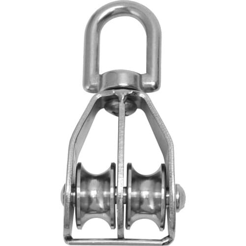 20mm od. Stainless Steel Metal Dual Pulley Wire Rope Block Rope Pulley Block CNIM Hot