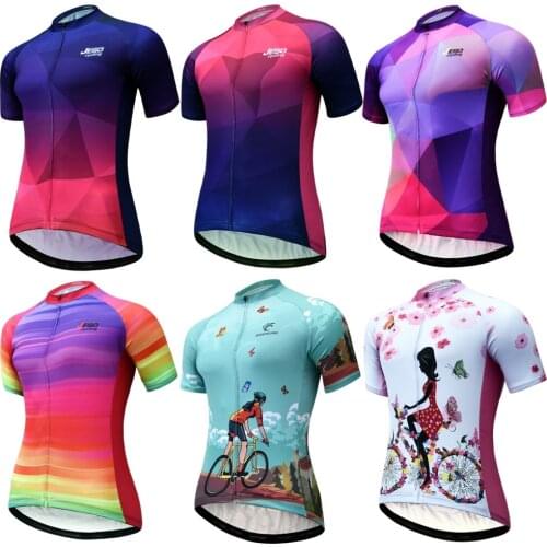 Cycling Jersey Women MTB Jersey 2021 Bicycle New Pro Team Cycling Shirts Short Sleeve Bike Wear Summer Bicycle Clothing Whosale