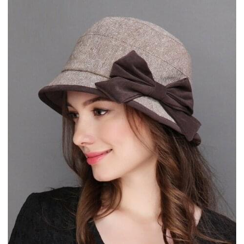 Lady New Arrival Autumn Wool Hat Ladies Korean Fashion Wool Cap Female Wind Warm Wool Hat Elegant Female Cap B-7615