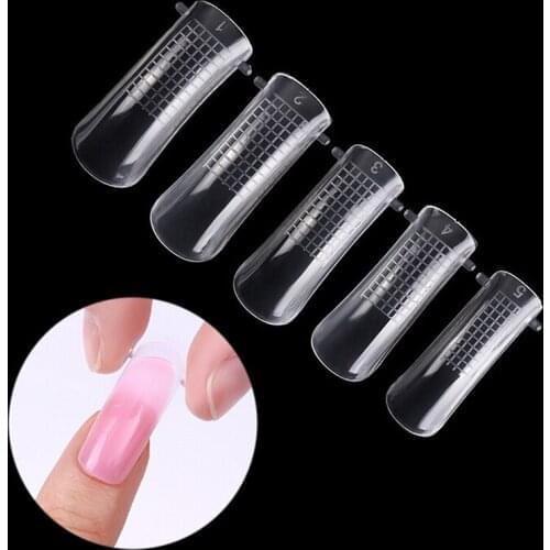 100PCS/lot Transparent Quick Building Mold Tips Nail Art UV Builder Tool Nail Dual Forms Finger Extension Wholesale