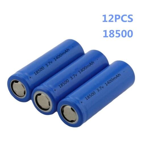 12pcs/lot SHSEJA 3.7V 1400mAh 18500 rechargeable lithium battery 3.7V strong light flashlight anti-light special lithium battery