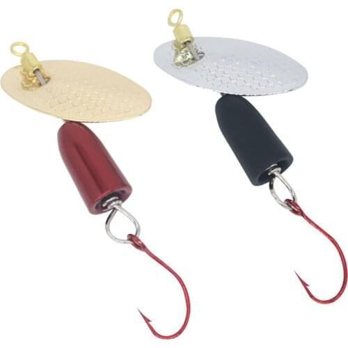 2PCS/Lot Rotating Sequins Fishing Lure Metal Wobblers Baits Long Throw Pure Copper Composite Atificial Lure Pesca Fishing Tackle