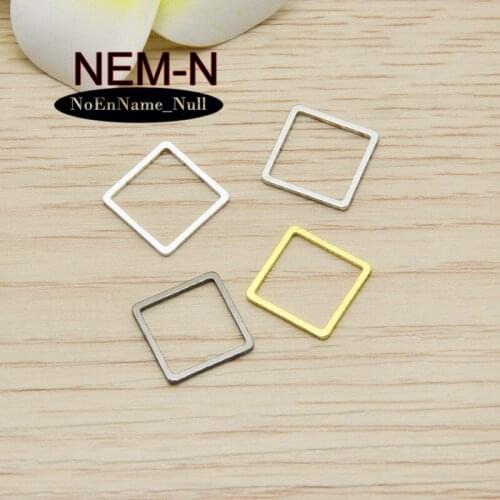 20pcs ZHU RU 12mm Square circle frame contour Charms Pendants for Jewelry Making DIY bag decoration Handmade Craft