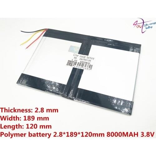 3 line 28189120 3.8V 8000mah 30189120 Lithium polymer Battery with Protection Board For GPS PDA Tablet PCs Digital Products