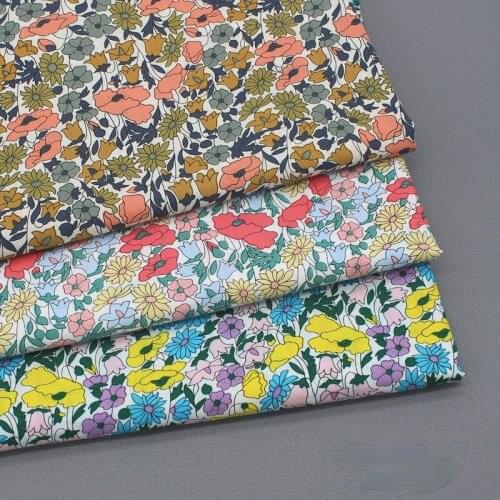 50x145cm Fashion Pastoral Floral Cotton Fabric DIY Sewing Dress Make Bedding Quilt Cotton Cloth