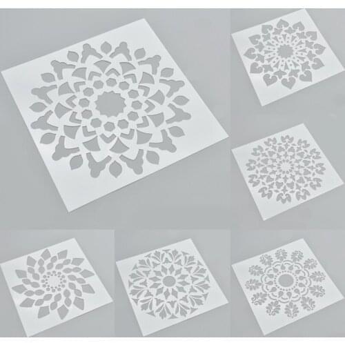 6Pcs/set Flower Theme Layering Stencils For Walls Painting Scrapbooking Stamps Album Decorative Embossing Paper Card Template