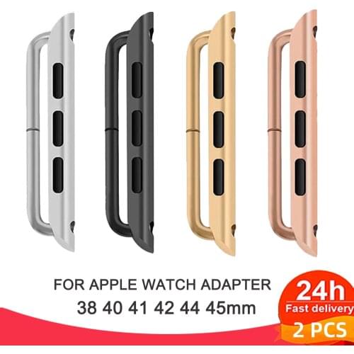 Connector Adapter for Apple Watch Band 44mm 40mm 42mm 38mm Connectors Accessories for Iwatch 5 6 4 3 2 1 Se Stainless Steel