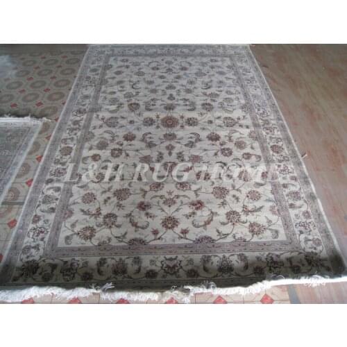 Free shipping 6'X9' 180 Line Hand-knotted Wool and silk Oriental Persian carpet handmade carpet