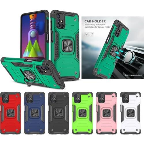 Magnetic Metal Ring Stand Armor Shockproof Case For Samsung Galaxy M51 M31S M80S A10S A20S A20E TPU Frame Hard PC Back Cover