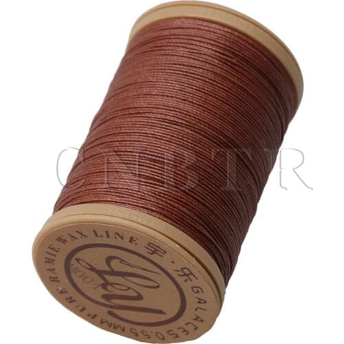 CNBTR 100m Handwork Leather Sewing Craft Ramie Round 0.55mm Waxed Thread Cord Brown