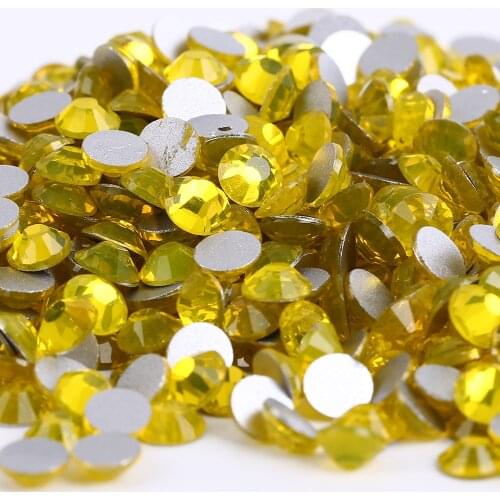 Citirine 3D Nail Art Rhinestones Decorations Crystal Glue On Non HotFix Rhinestones FlatBack Strass Sewing&Fabric Garment