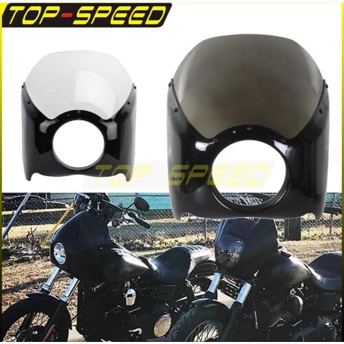 For Harley Dyna Street Bob Front Headlight Fairing W/ Windshield 5.75" Light Mask Fairing Bodywork for Sportster Touring Softail