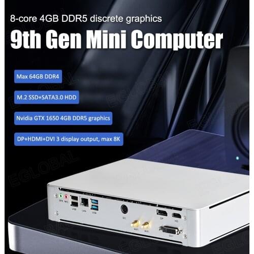 EGLOBAL 19V DC gaming pc cooling fan 9th Intel Core i3 I5 9100F 9400F i7 9700F support Nvidia GTX 1650 4GB DDR5 graphics NVME
