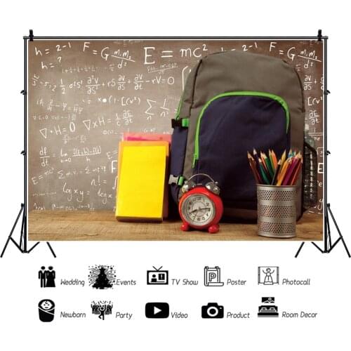 Blackboard and Backpack Back To School Background for Portrait Photography Decors Photographic Backdrops Photocall Photo Studio