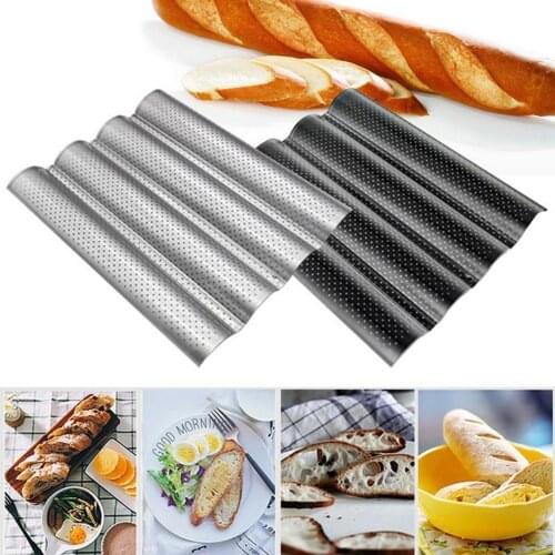 DIY Bread Mold Baking And Pastry Tool Hot Carbon Steel 2/3/4 Groove Wave French Bread Baking Tray For Baguette Bake Mold Pan