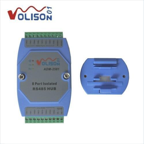 8 industrial grade photoelectric isolated 8-port RS-485 hub compatible with RS-485 TIA / EIA standard
