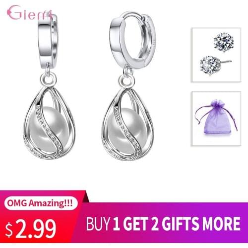 Amazing Earrings For Women Princess Jewelry Elegant White Pearl 925 Sterling Silver Wedding Necklace Buy 1 Get 2 Gifts