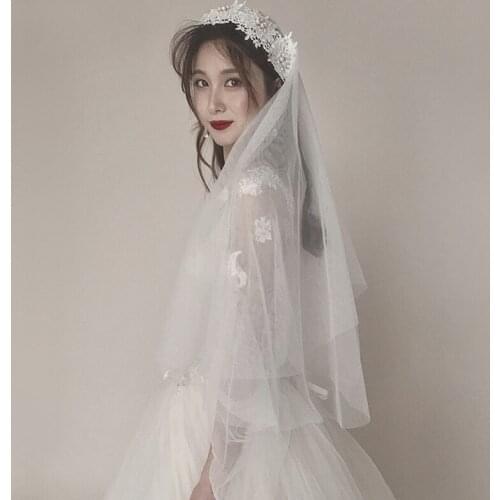 Bride Portraiture Retro Simple Fairy Tiaras Elegant Travel Shooting Simple Simple Lace Flower Soft Tiaras