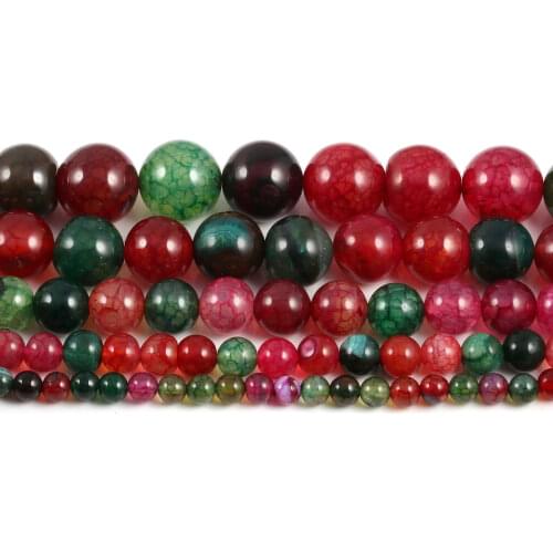 Natural Stone Dragon Veins Agates Beads Round Loose Spacer Beads For DIY Bracelet Necklace Jewelry Making 15'' Strand