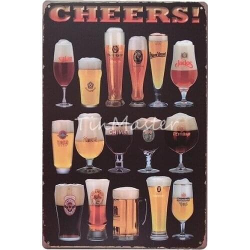 Ice Cold Beer Metal Wall Art Tin Sign Vintage Irish Pub Kitchen Home Decor Shabby Chic Cocktail Metal Poster Living Room Decor