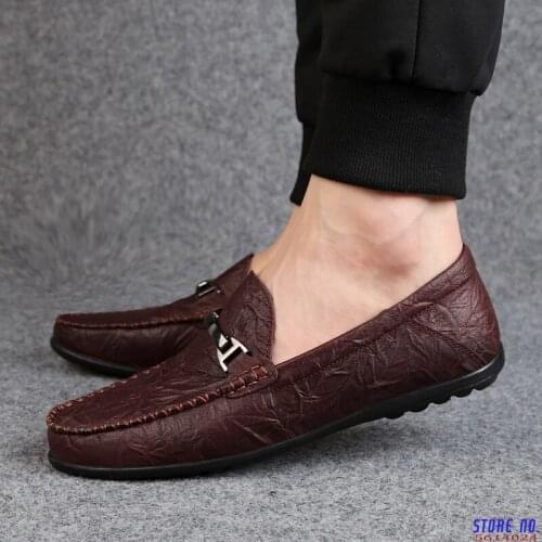 Summer lazy loafers slip-on genuine sheep leather moccasins men casual shoes solid wine red black color drive shoes