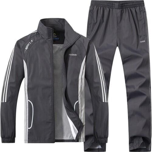 Mens Sets Two-piece Suite Autumn Outerwear Mens Wear Pants Sportswear 5XL Windproof Casual Coat Leisure Patchwork 2020