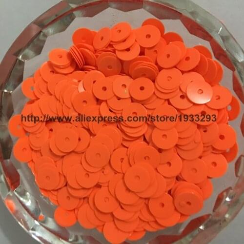4000pcs(50g) Solid Orange Color 6mm Flat round loose Sequins Paillette Sewing Garment Clothing accessories Sequins for crafts
