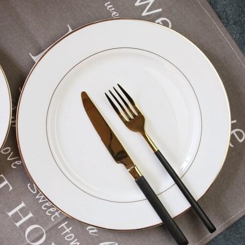 Phnom Penh Breakfast Plate Round Western Plate Creative Tableware Household Plate Bone China Dish Plate Flat Ceramic Steak Plate