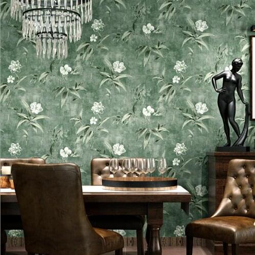 Q QIHANG European Style Warm Pastoral Retro Small Floral Living Room TV Background wall Non-woven Wallpaper 0.53m*10m=5.3m2