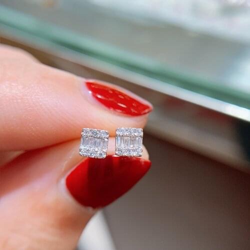 Luxury Female 925 Sterling Silver Stud Earrings Micro Zircon Ear Stud Earrings Stud Earrings for Women Fashion Jewely 2020