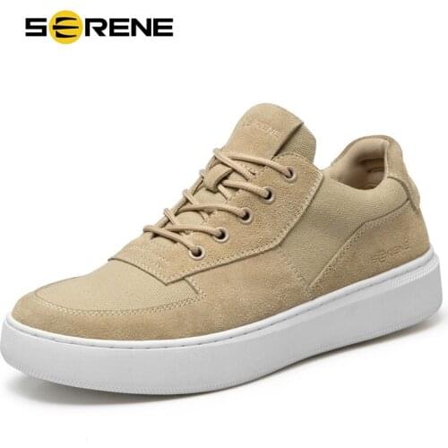 SERENE Brand Fashion Shoes Men Casual Suede Breathable Tenis Sneakers Trending High Top Canvas Spring Summer Lace Up Mens Shoe