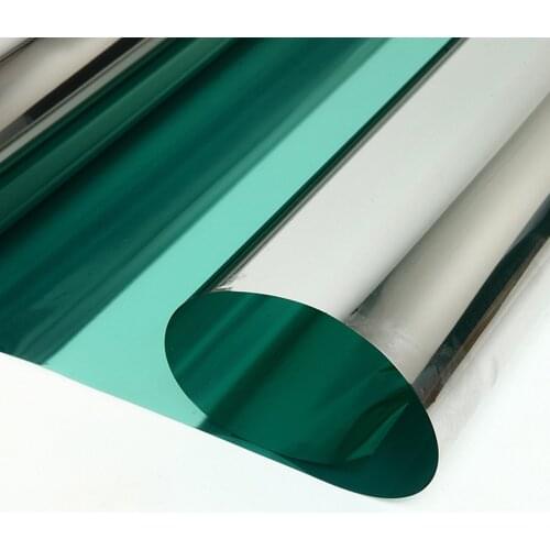 SUNICE window tint film Sun Heat Control Solar Windows Films Reflective Glass Silver Green home decals Office Building Stikcers