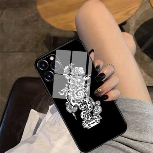 Kukulkan Phone Case Glass Phone Case For iphone 12 11 Pro Max XS XR X 8 7 Plus SE2 Case