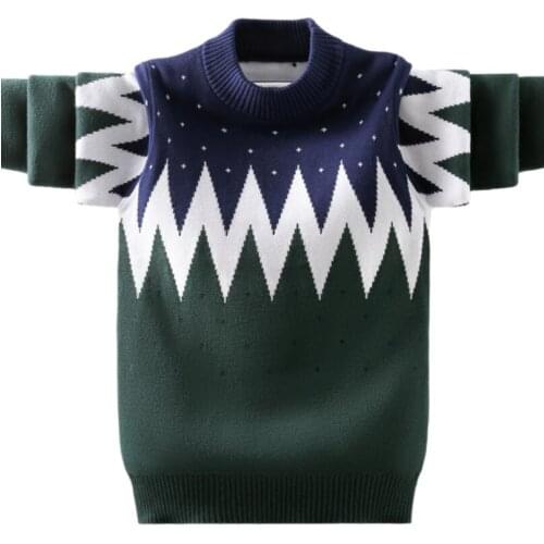 Boys pure cotton sweaters teenage knitted shirt winter velvet warm sweater 4-16T kids spring thin casual O-neck pullovers tops