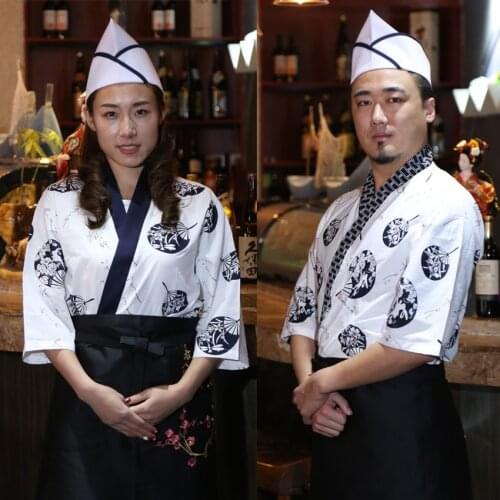 Japanese Style Chef Uniform Tops Restaurant Hotel Cook Apron Kitchen Clothes Professional Clothing for Men Women Work Uniforms