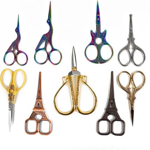 High Quality European Cross Stitch Retro Vintage Antique Sewing Tailor Scissor Handicraft DIY Household Fabric Cut Trim Shear