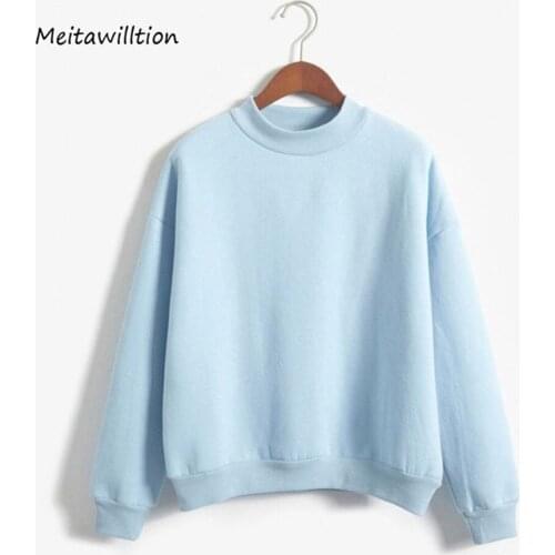 Autumn Women Hoodies Sweatshirt 2019 Winter Coat Casual Loose Fleece Thick Turtleneck Pullover Female 10 Color Tracksuit Tops