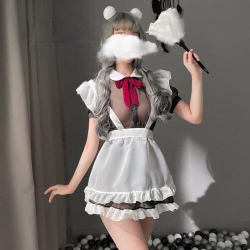 Sexy Lingerie Erotic Hot Dress Uniform Role Play Cute Live Show Lolita Women Maid Cosplay Kawaii Apron Servant Costume