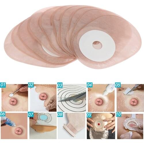 10PCS One-piece System Portable Colostomy Bags Disposable Ostomy Drainable Single Pouch Stoma Care Bags Without Drainage New