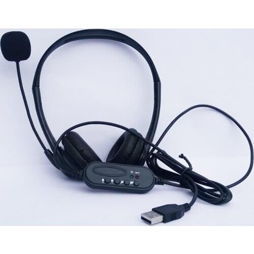 10pcs USB Stereo Headset Headband Call center Telephone Earphone with Mic Mute Earpiece for Computer Laptop PC