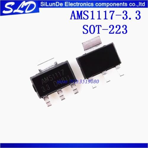 100pcs/lot AMS1117-3.3 AMS1117 LM1117 1117 3.3V 1A SOT-223 new and original in stock