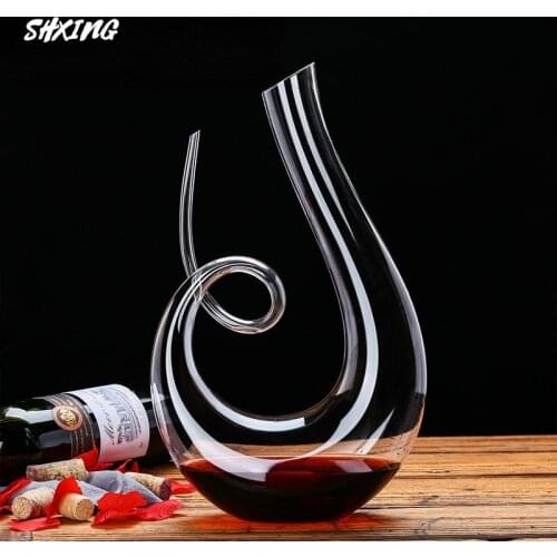 1500ml Crystal High Grade 6-shaped Wine Decanter Gift Box Harp Swan Decanter Creative Wine Separator Wine Gift Box