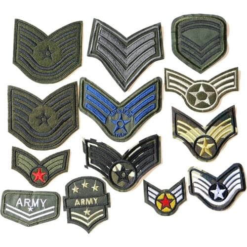 2 Pcs US Army Medal icon Iron on Patches for Clothing DIY Stripes Clothes Patchwork Stickers for Children Custom Badges