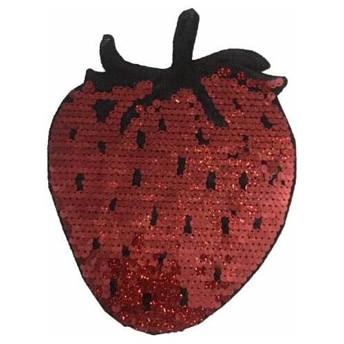 2Pcs sequins patch Strawberry DIY clothes patches for clothing Iron-on embroidered patch motif beaded applique crafts sticker