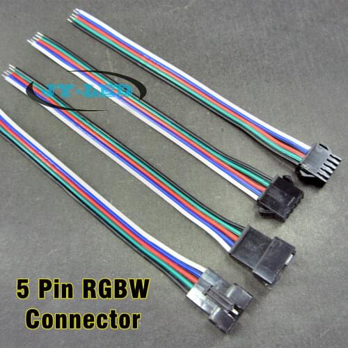 20 Pairs Male and Female 5 Pin SMP JST Connector For SMD5050 RGBW RGBWW LED Flexible Strip