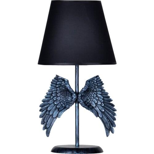 Qdec New Season Gift Accessories Bedroom Home Office Living Room Table For Turquoise-Black Modern Design Angel Wing Lampshade