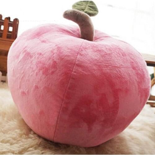 Fancytrader 60cm Large Simulated Apple Plush Pillow 24inch Stuffed Soft Fruit Pear Banana Toy Sofa Cushion Baby Present
