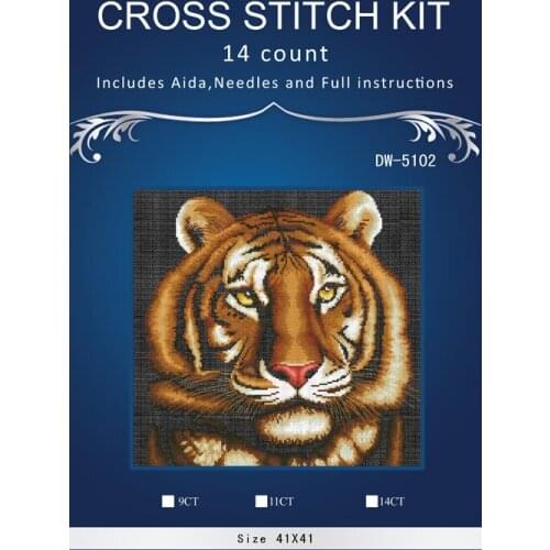 DW-5102 Counted Cross Stitch 14CT Cross-Stitch Kit Dim The Tigers Handmade Embroidery Needlework
