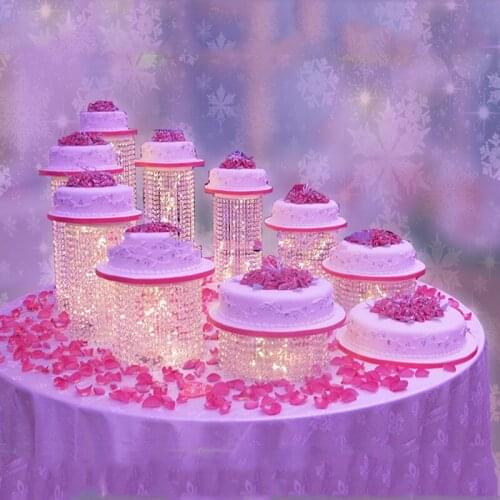 DZ9pcs Acrylic Round Deluxe combination cake Cupcake Holder Stand Cupcake Display for Wedding Birthday Party Christmas Decor